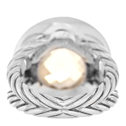 David Yurman Sterling Silver 18K Yellow Gold Diamond Citrine 16mm Cerise Ring 53 6.25 4 of 6