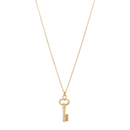 Tiffany 18K Rose Gold Mini Key Pendant Necklace 1 of 6