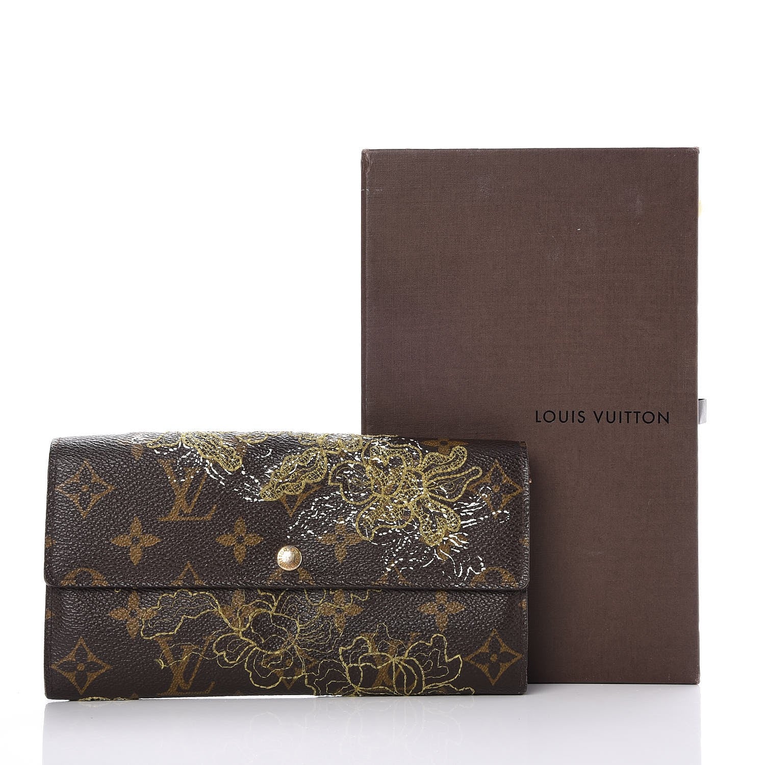 Louis Vuitton Monogram Dentelle Sarah Wallet Gold 9 of 9