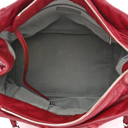 Chanel Calfskin Ultra Stitch Tote Dark Red 5 of 11
