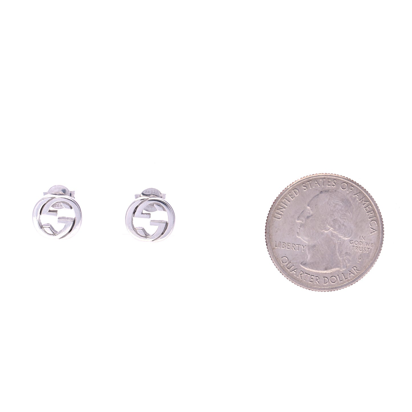 Sterling Silver Interlocking GG Stud Earrings