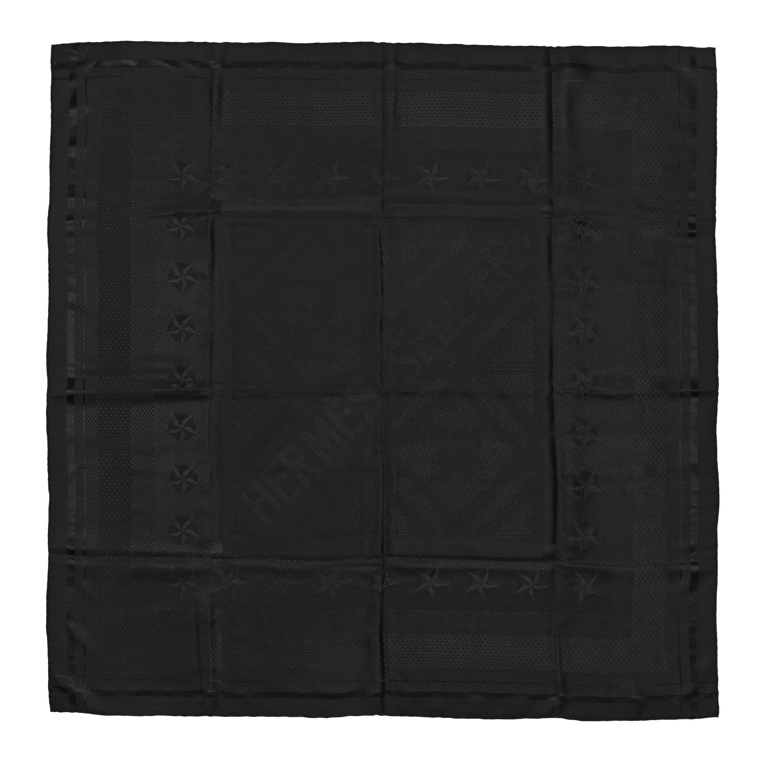 Hermes Silk Sellier Scarf 90 Black 1 of 7