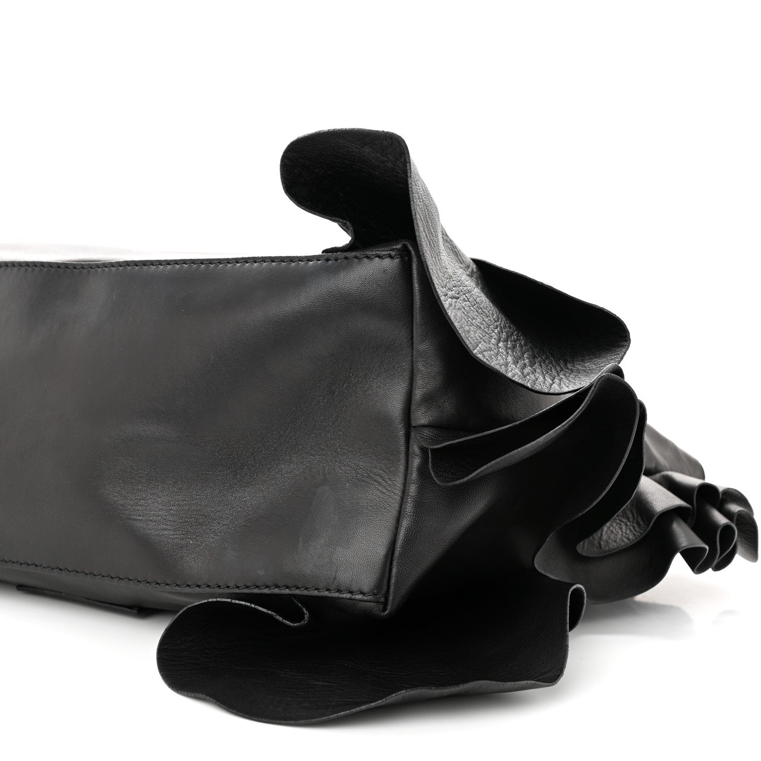 Valentino Garavani Nappa Ruffled Hobo Black 9 of 12