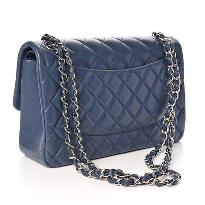Chanel Lambskin Quilted Jumbo Double Flap Light Blue 3 of 12
