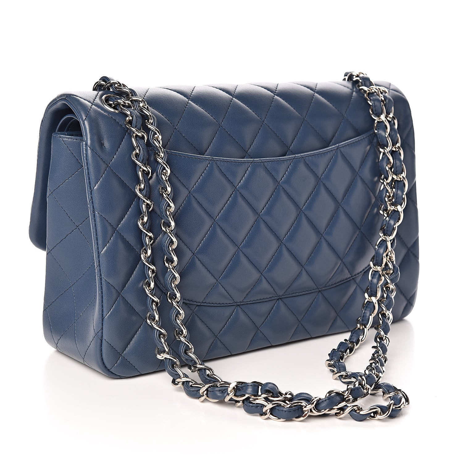 Chanel Lambskin Quilted Jumbo Double Flap Light Blue 3 of 12