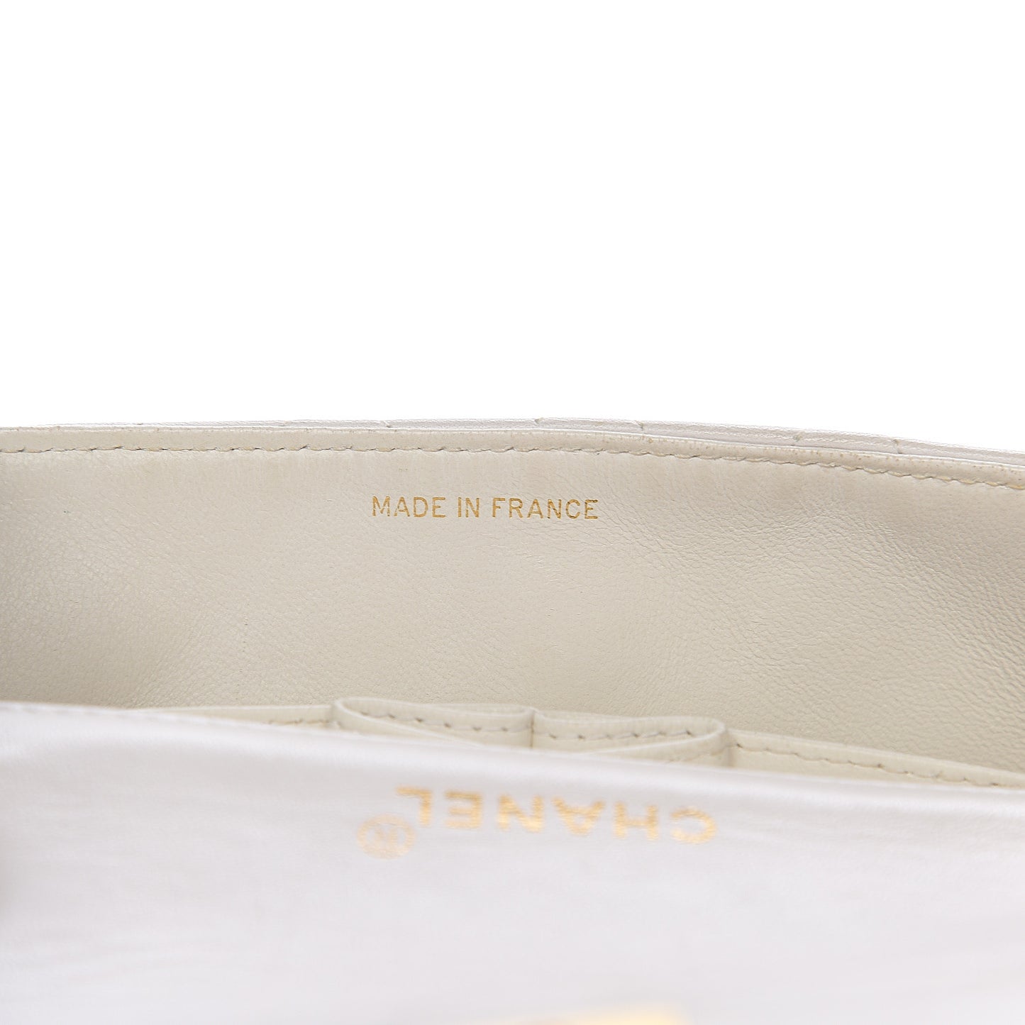 Lambskin Quilted Mini Flap White