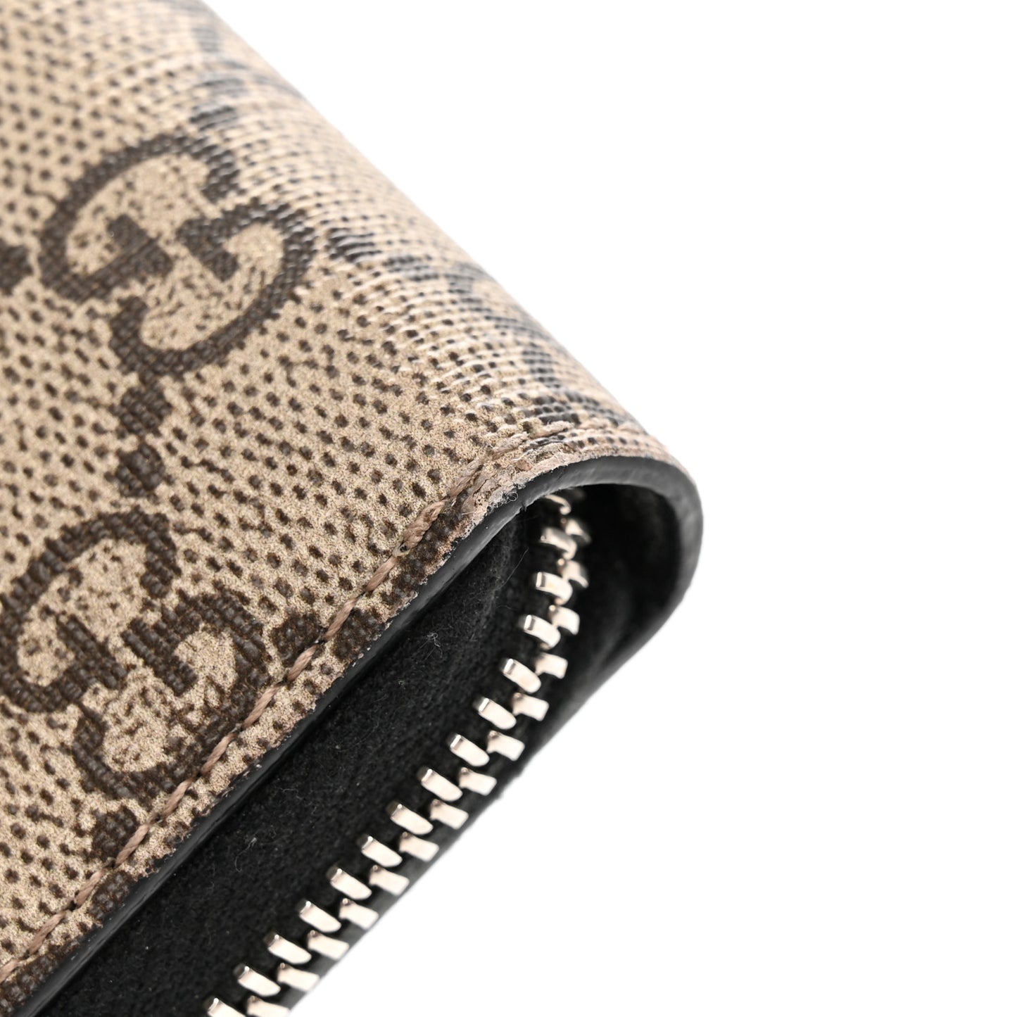 GG Supreme Monogram Kingsnake Zip Around Wallet Beige