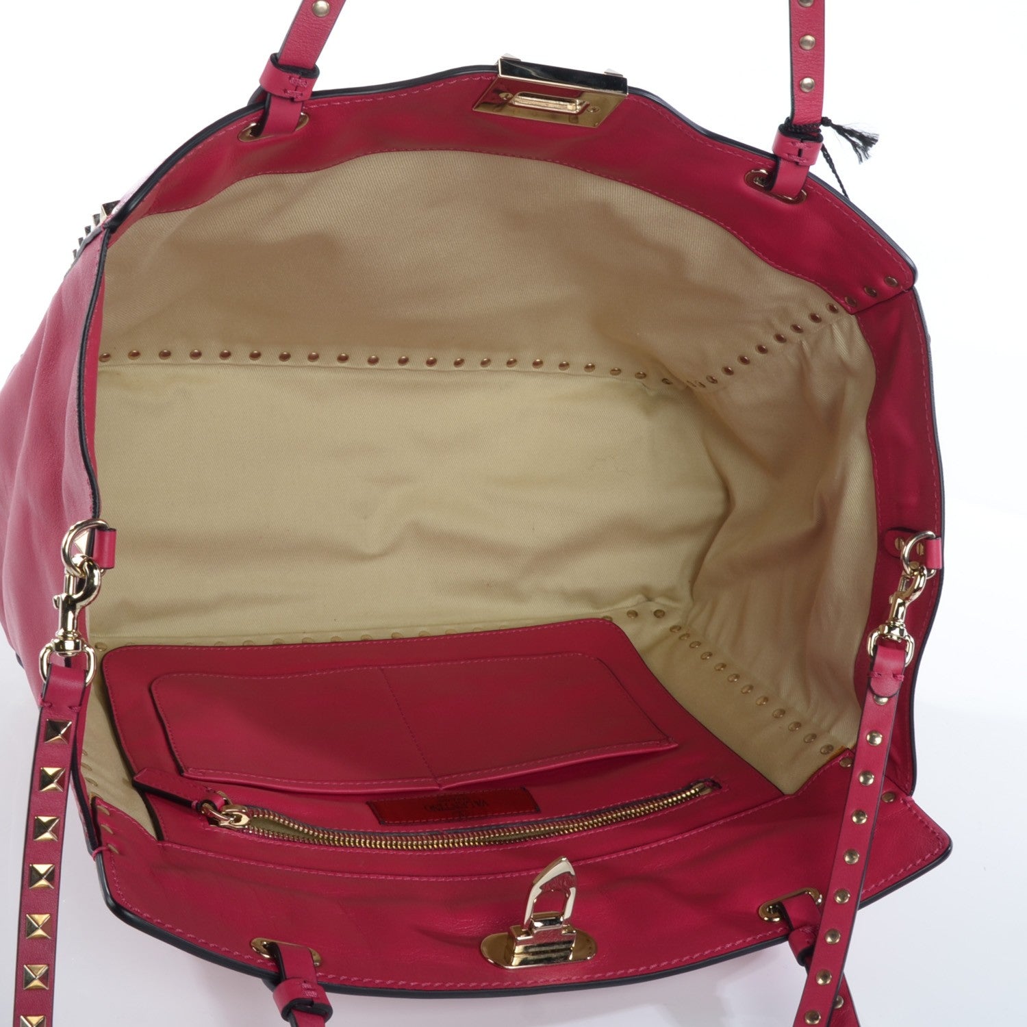 Valentino Garavani Vitello Medium Rockstud Tote Cyclamin 6 of 10