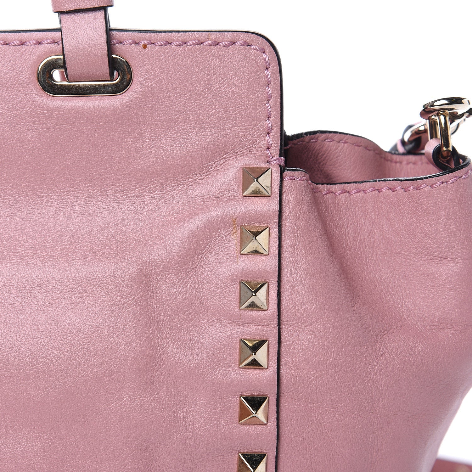 Valentino Garavani Vitello Small Rockstud Tote Pop Gardenia 14 of 17
