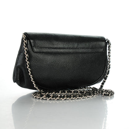 Chanel Caviar Half Moon Wallet On Chain WOC Black 3 of 8