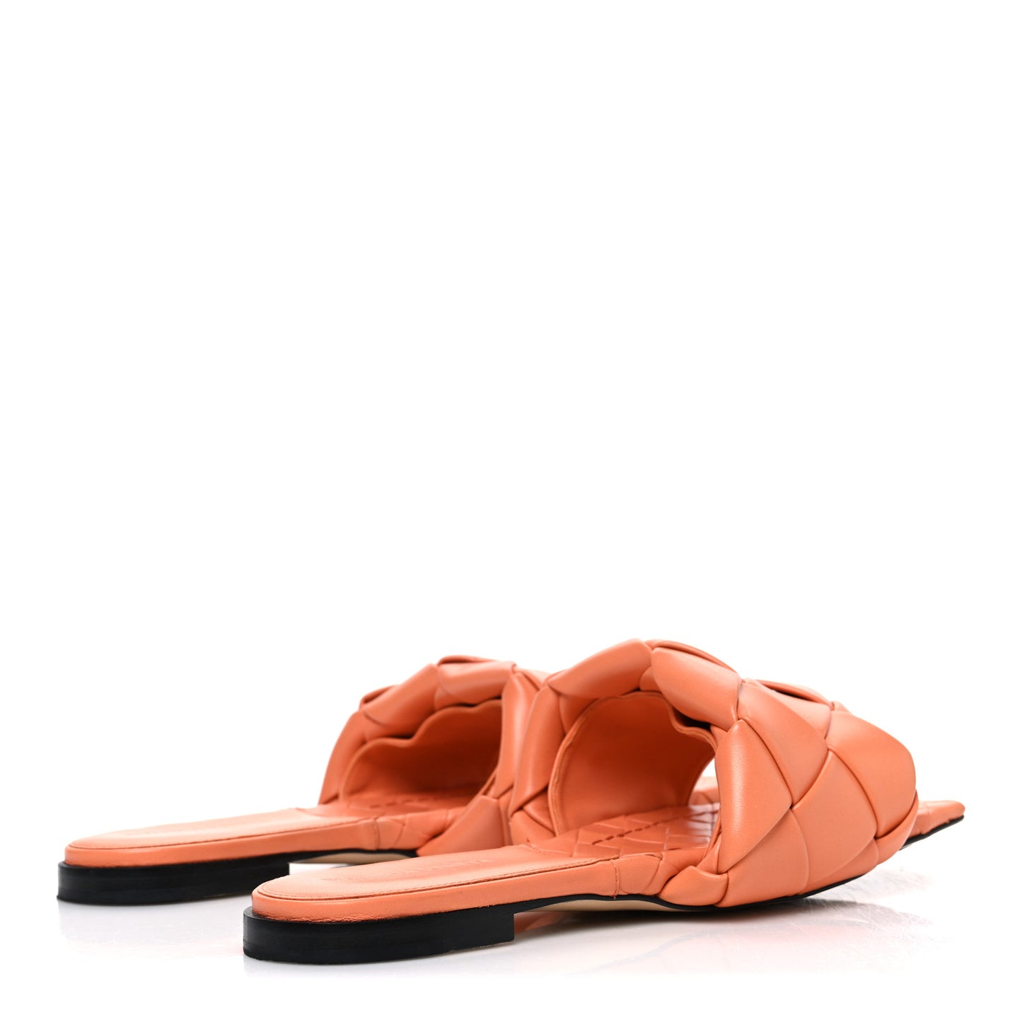 Nappa Maxi Intrecciato Lido Flat Sandals 39.5 Papaya