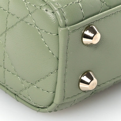 Christian Dior Lambskin Cannage Micro Lady Dior Green 9 of 10