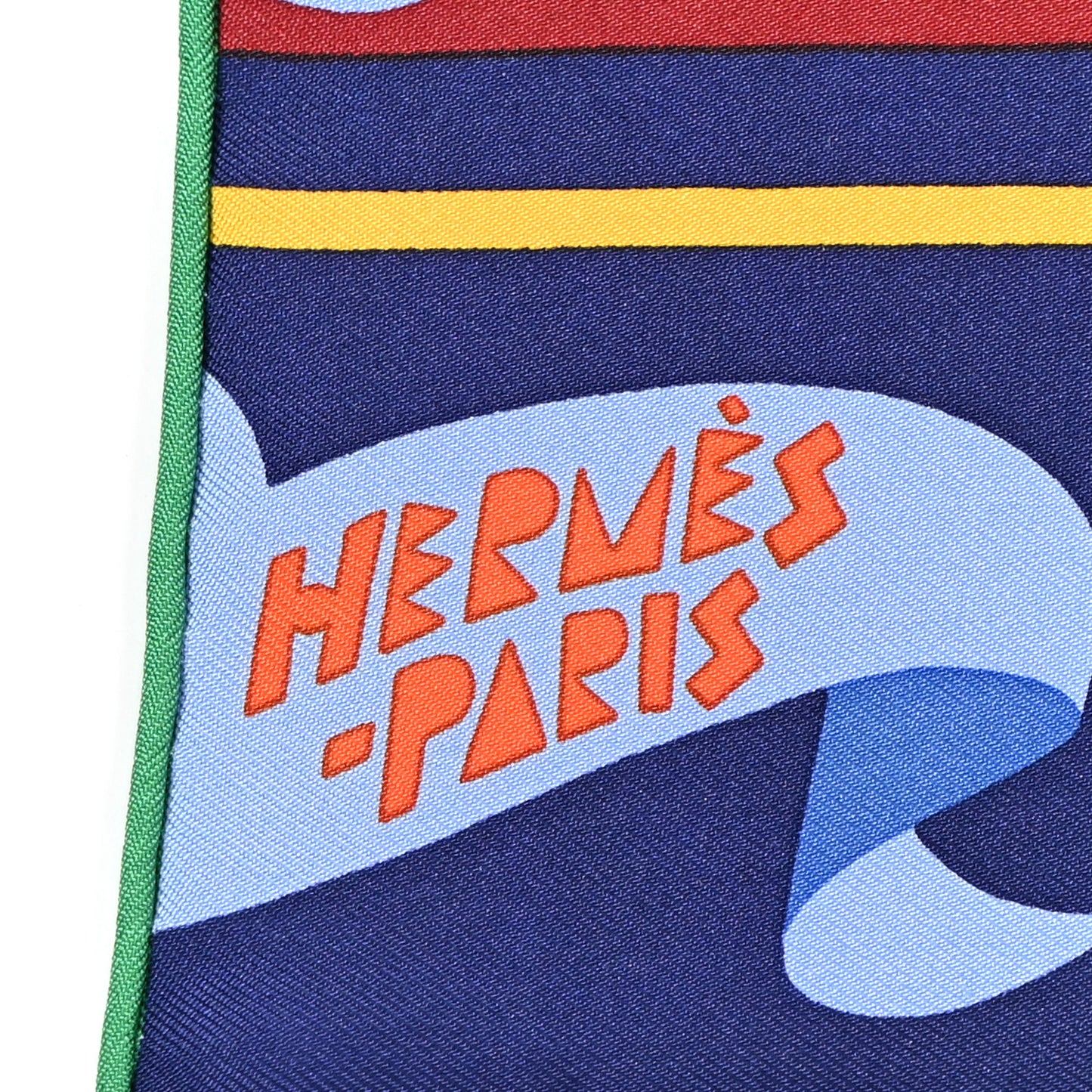 Silk Parade En Fanfare Detail Scarf 45 White Vert Multicolor