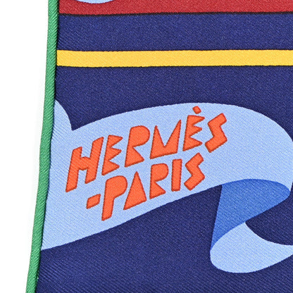 Hermes Silk Parade En Fanfare Detail Scarf 45 White Vert Multicolor 2 of 12