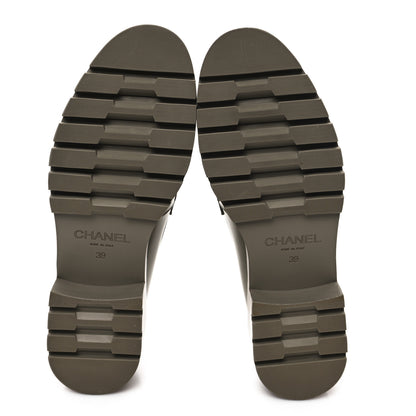 Chanel Calfskin Metal CC Loafers 39 Khaki 5 of 10