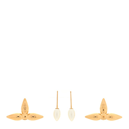 Louis Vuitton Pearl Louisette By Night Earrings Gold 3 of 5
