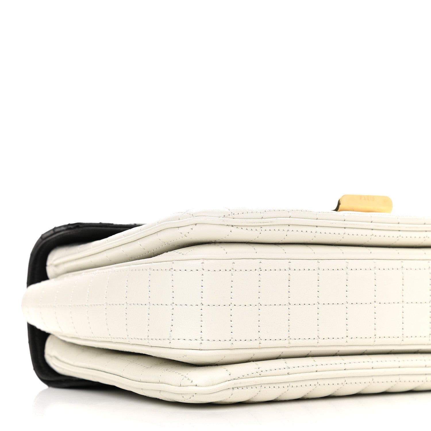 Celine Calfskin Quilted Medium C Bag Black White 8 of 10