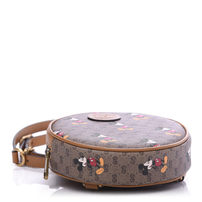Gucci X DISNEY Mini Vintage GG Supreme Monogram Mickey Mouse Round Backpack Beige Vintage Sun Oil 3 of 9