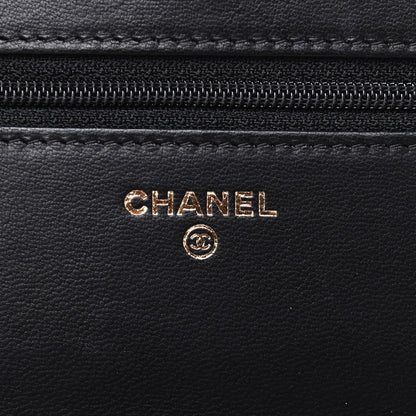 Chanel Lambskin Quilted Wallet On Chain WOC Black 5 of 6