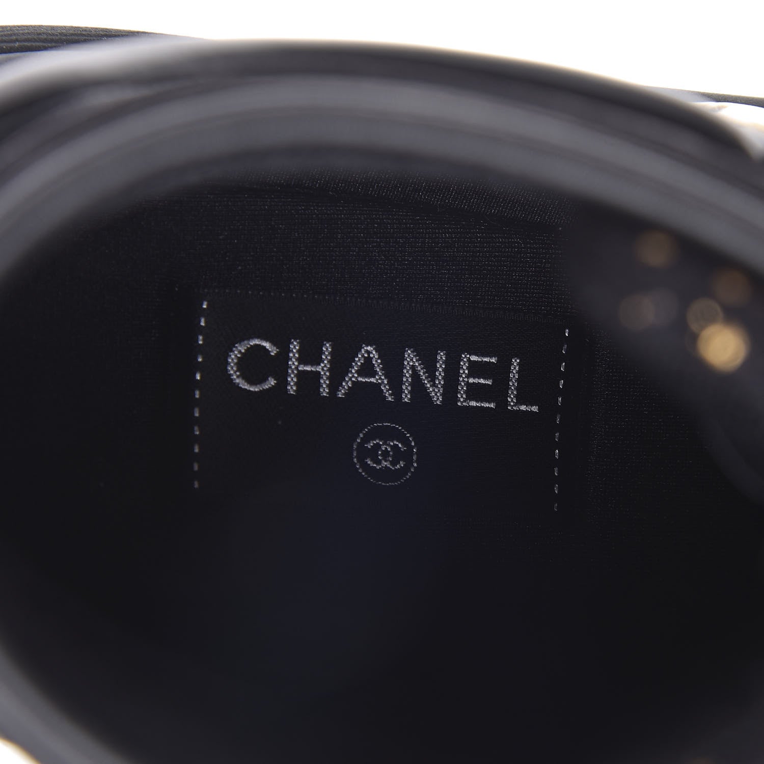 Chanel Velour Tweed CC High Top Sneakers 37.5 Black Gold 5 of 6