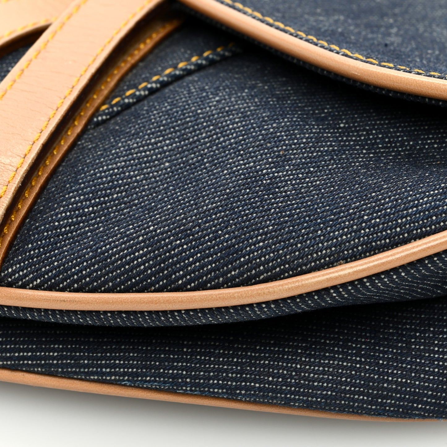 Denim Calfskin Saddle Bag Blue