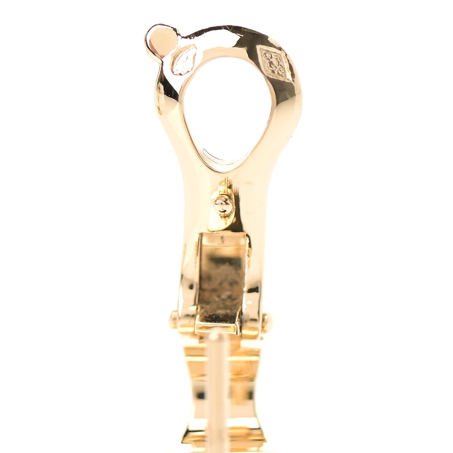 Van Cleef & Arpels 18K Yellow Gold Guilloche Vintage Alhambra Earrings 5 of 6