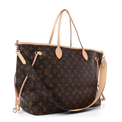 Louis Vuitton Monogram Stamped Inside Out Neverfull Bandouliere GM Beige 3 of 9