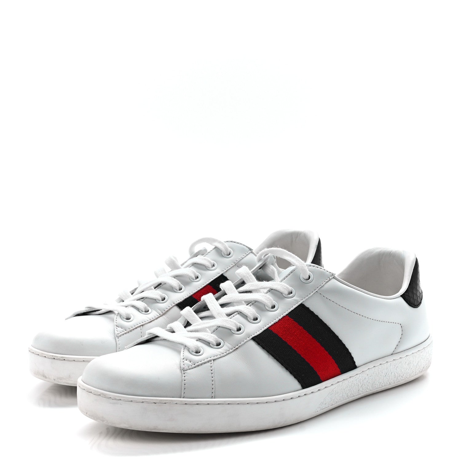 Gucci Miro Soft Calfskin Ayers Web Mens Ace Sneakers 10 White Blue 3 of 10