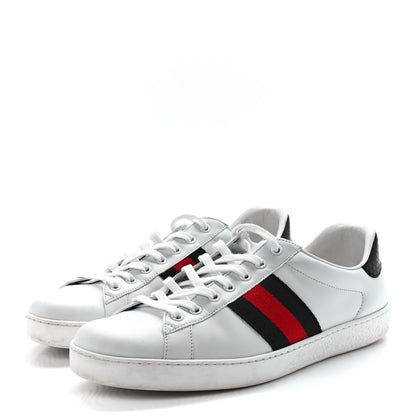 Gucci Miro Soft Calfskin Ayers Web Mens Ace Sneakers 10 White Blue 3 of 10