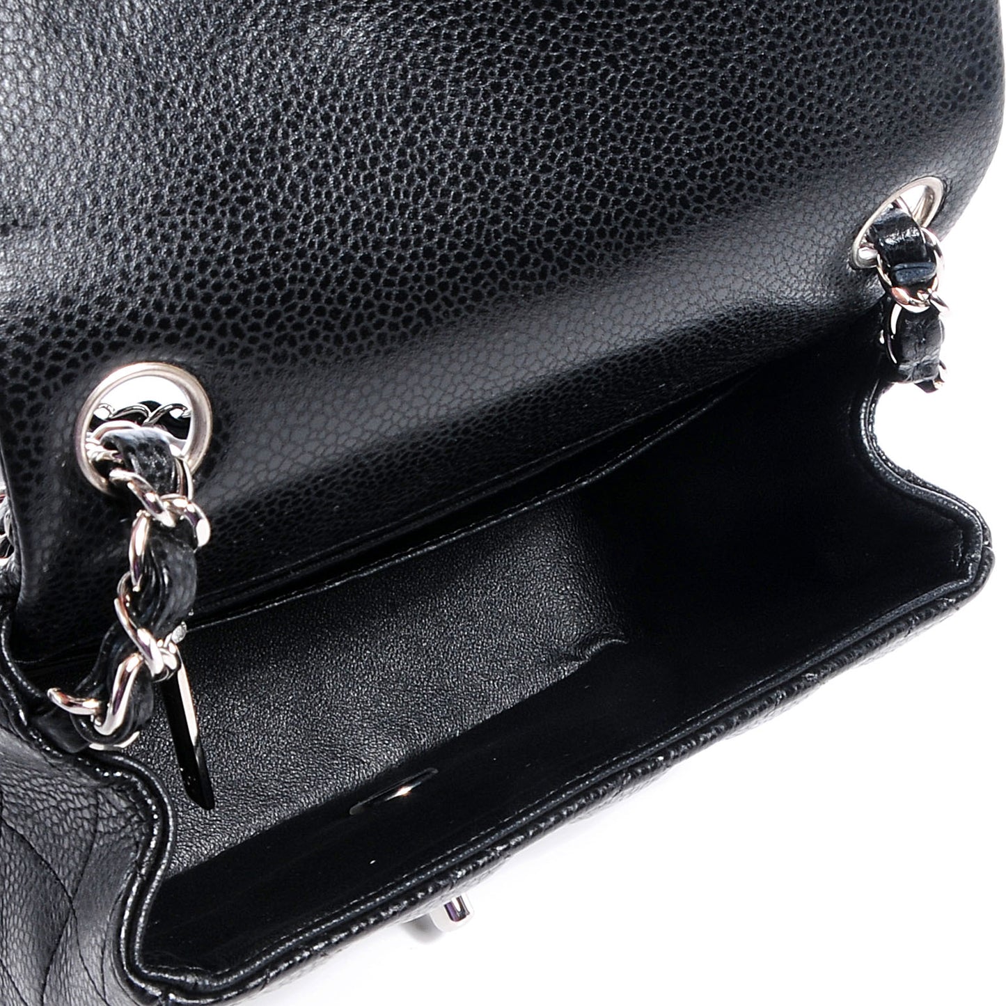 Caviar Quilted Mini Square Flap Bag Black