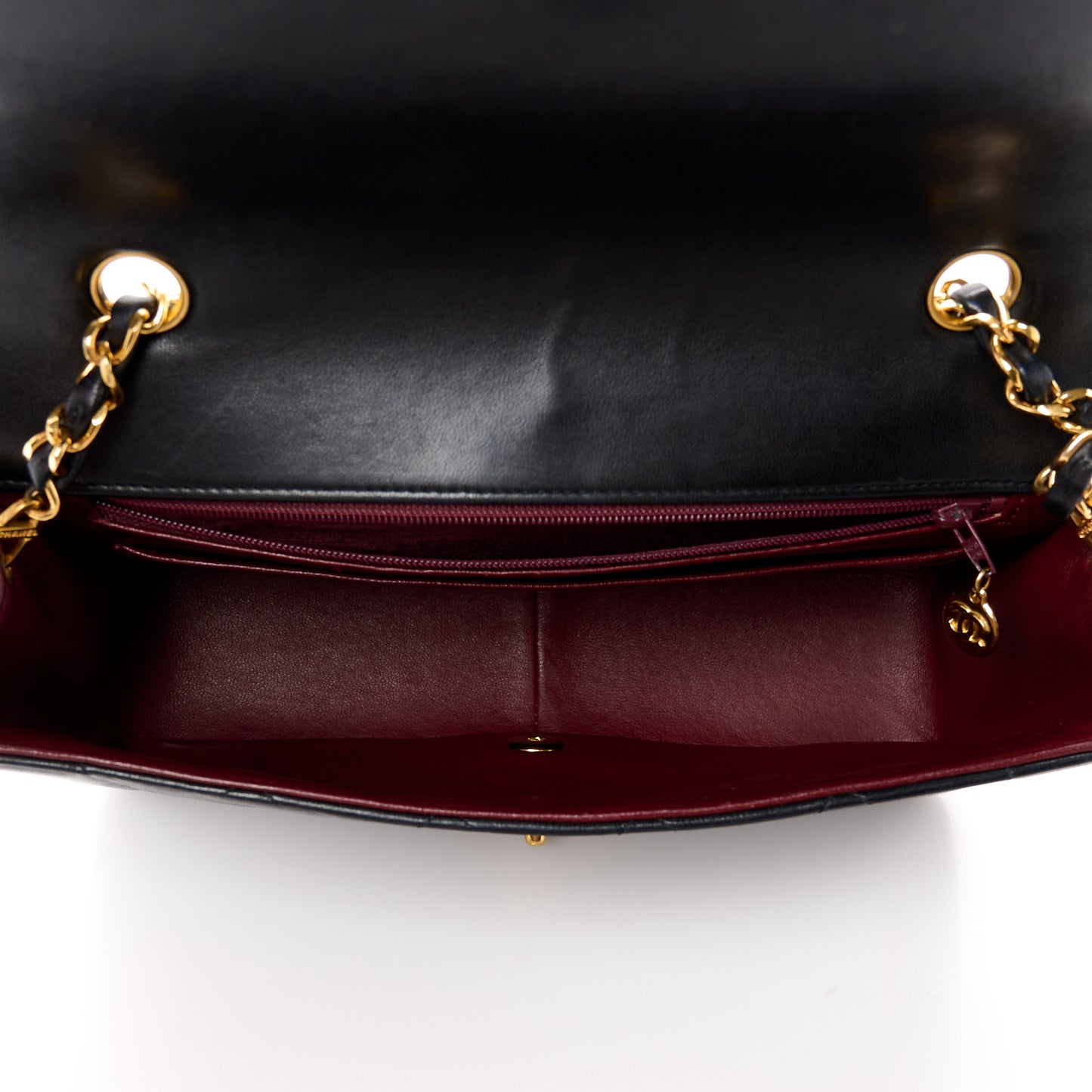 Lambskin Quilted Medium Single Flap Black