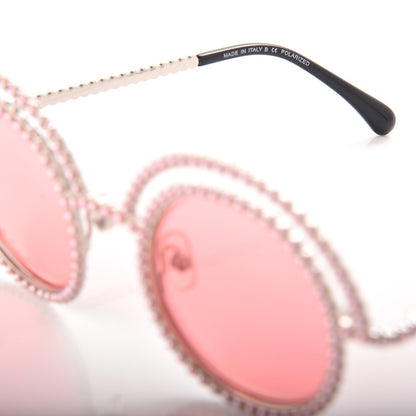 Chanel Metallic Pearl Round Polarized Sunglasses 9521-H Pink Silver 6 of 8