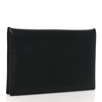 Hermes Epsom Calvi Card Case Black 3 of 9