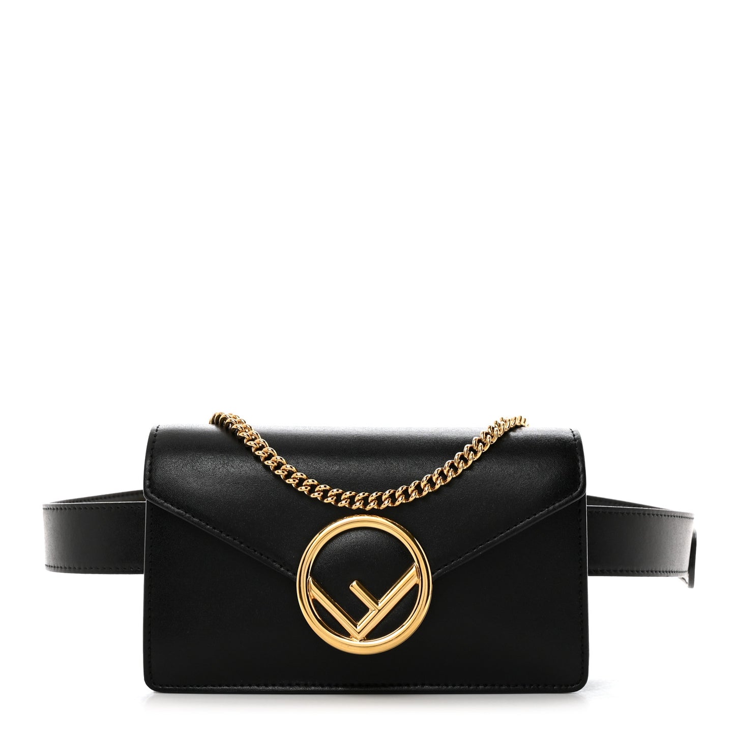 Vitello Liberty Lucido F is Fendi Envelope Belt Bag Black