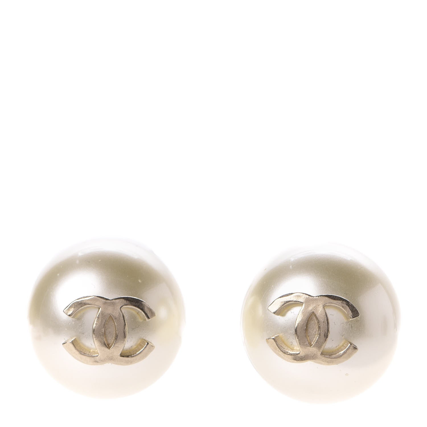 Chanel Pearl CC Large Earrings Gold 1 of 5