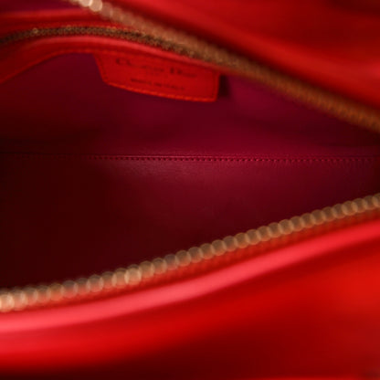 Christian Dior Lambskin Cannage Medium Bi-Color Lady Dior Orange Fuchsia 5 of 12