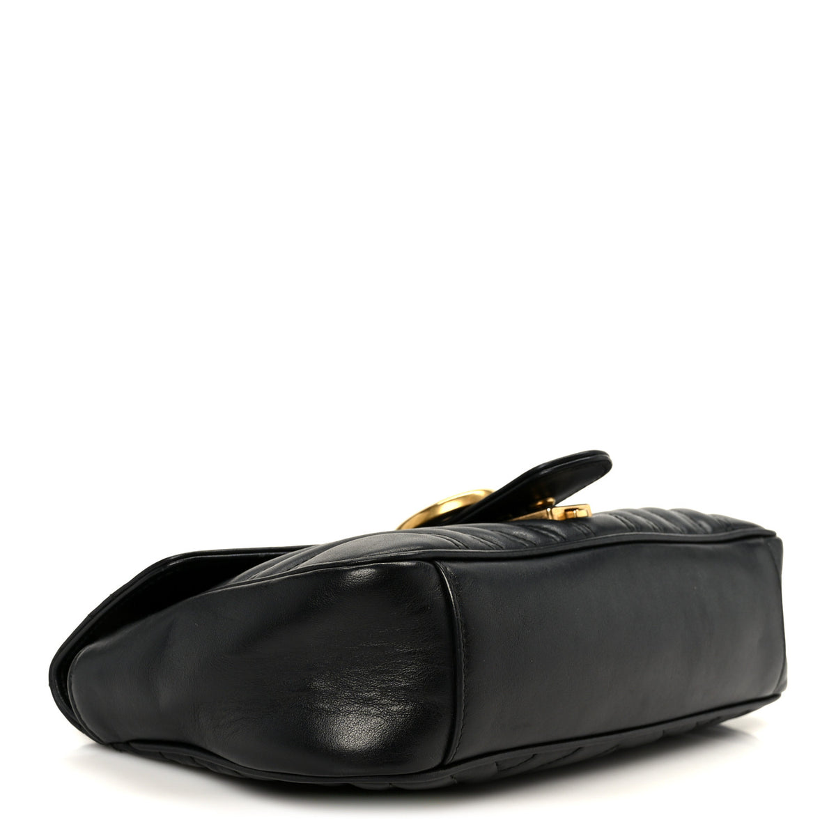 Gucci Calfskin Matelasse Small GG Marmont Shoulder Bag Black 4 of 11