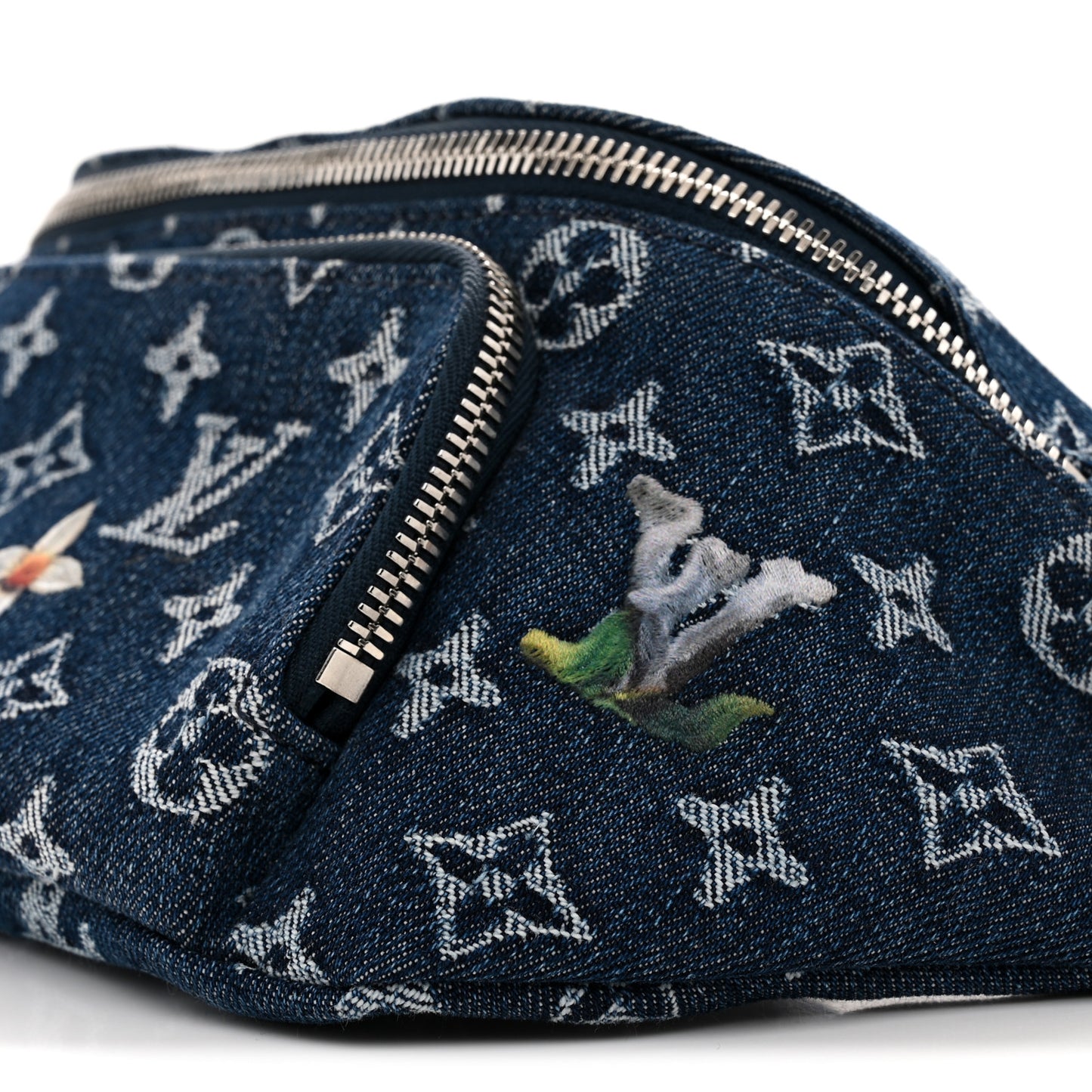 Monogram Flower Denim Rush Bumbag Blue