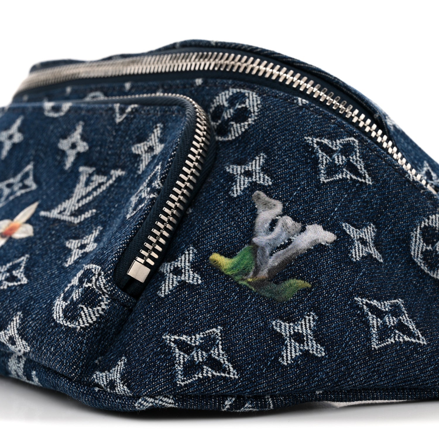Louis Vuitton Monogram Flower Denim Rush Bumbag Blue 9 of 10