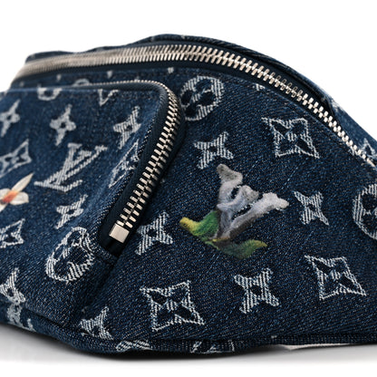 Louis Vuitton Monogram Flower Denim Rush Bumbag Blue 9 of 10