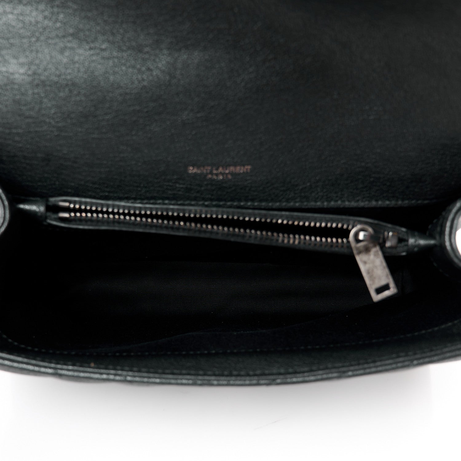 Saint Laurent Sheepskin Matelasse Chevron Monogram Medium College Bag Black 5 of 11