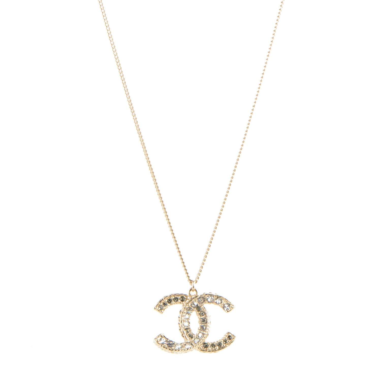 Chanel Crystal Timeless CC Necklace Gold 1 of 4