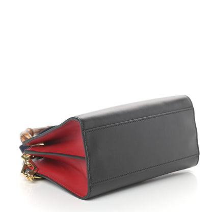Gucci Nappa Bamboo Web Mini Nymphaea Top Handle Bag Black 4 of 9