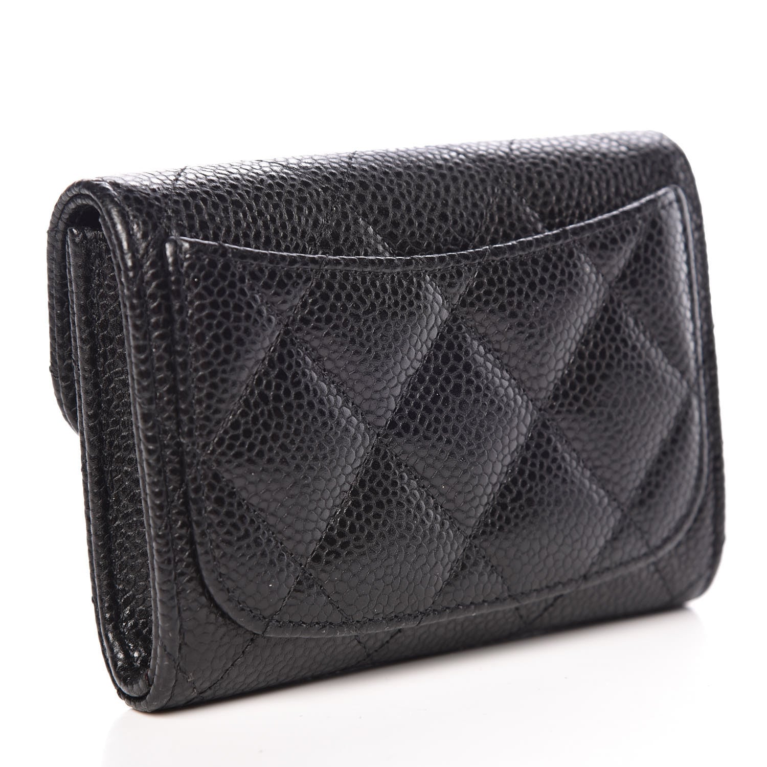 Chanel Caviar Quilted Flap Card Holder Wallet Black 3 of 9