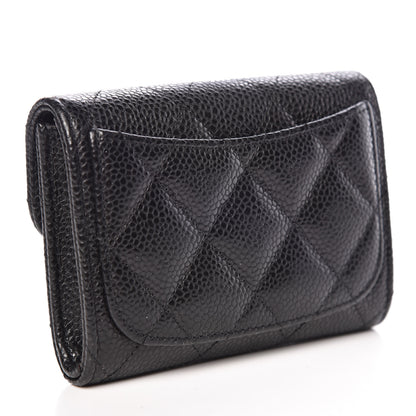 Chanel Caviar Quilted Flap Card Holder Wallet Black 3 of 9
