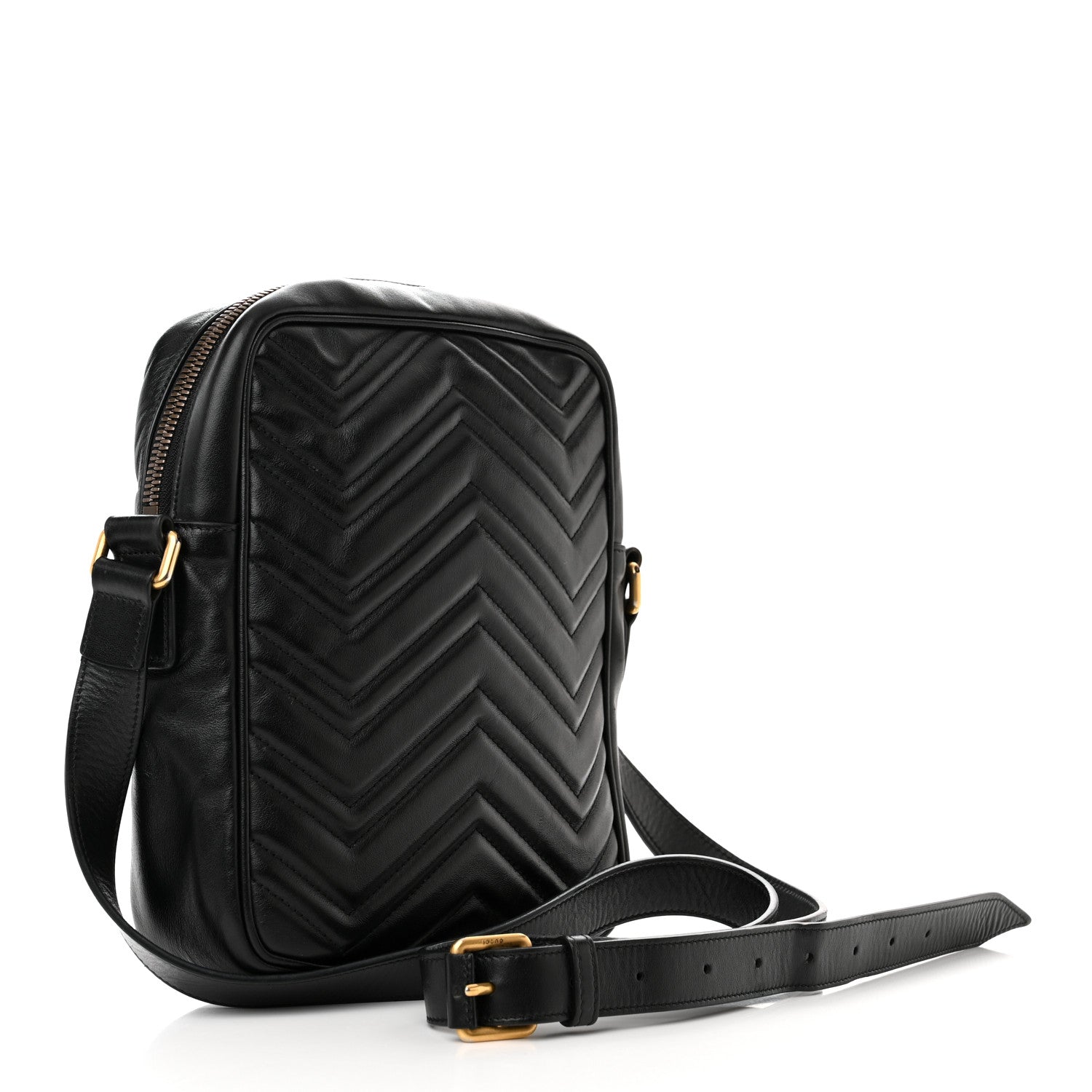 Gucci Calfskin Matelasse GG Marmont Travel Bag Black 3 of 12