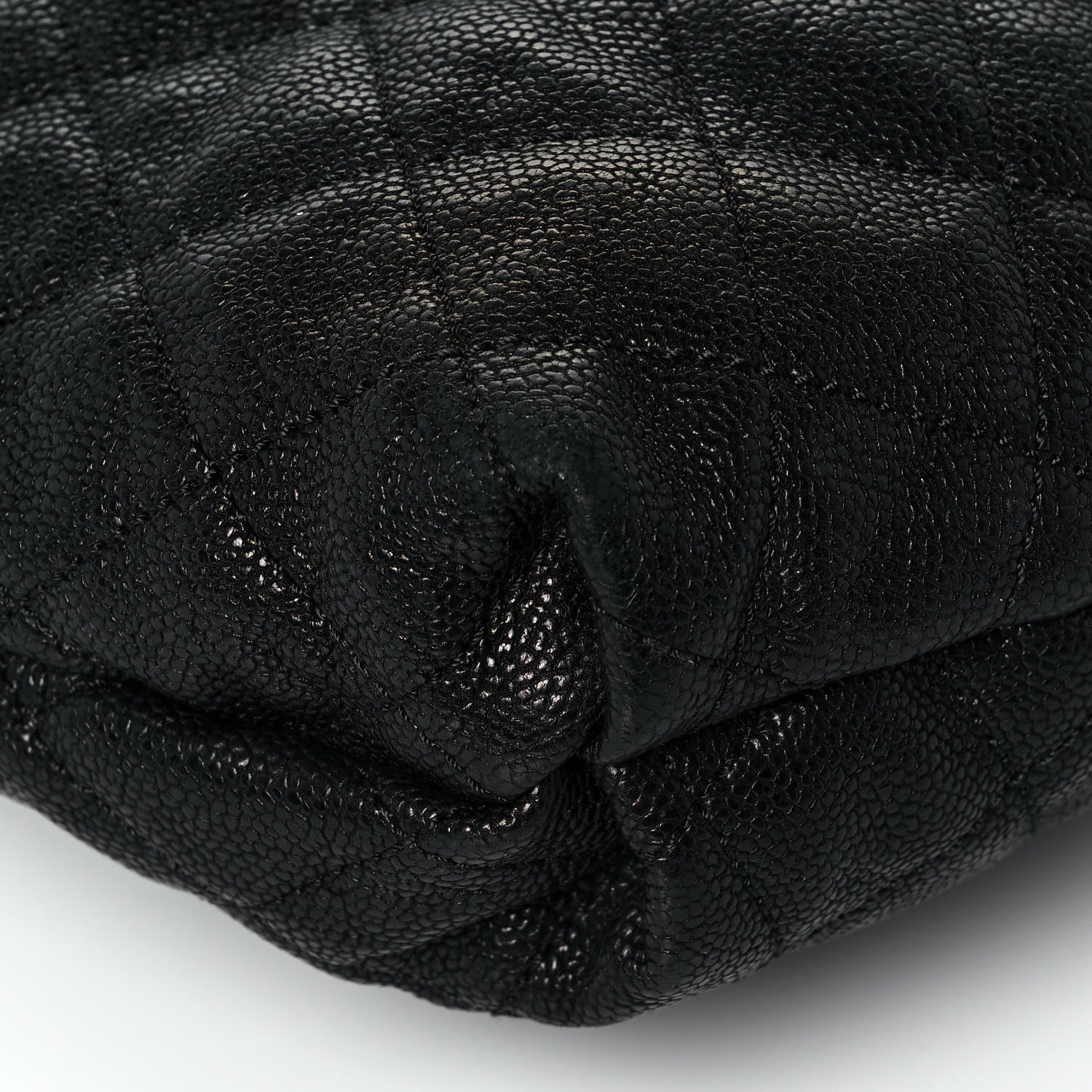 Chanel Distressed Glazed Caviar Quilted Large Elastic Tote Black 4 of 13