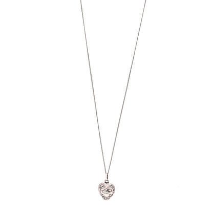 Saint Laurent Metal Heart Necklace Silver 3 of 6