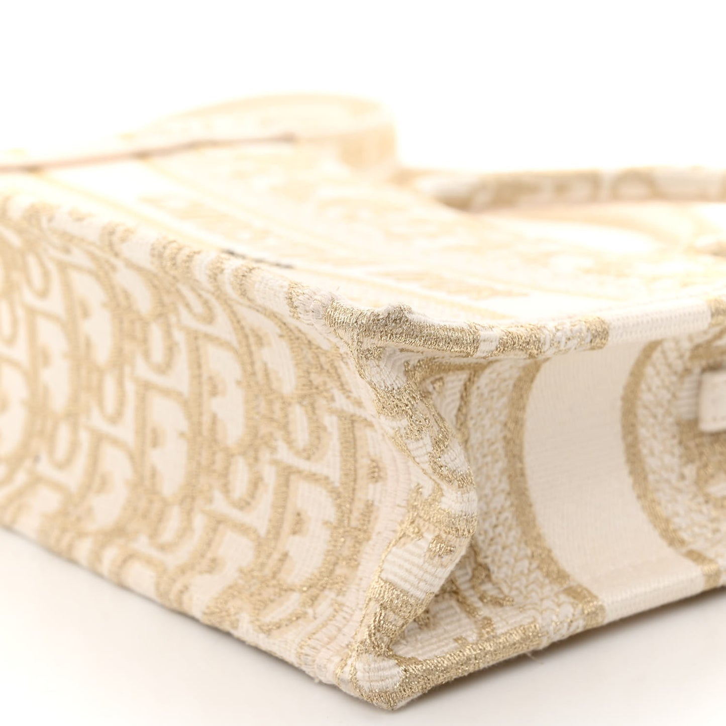 Oblique Mini Book Tote With Strap Gold Multicolor