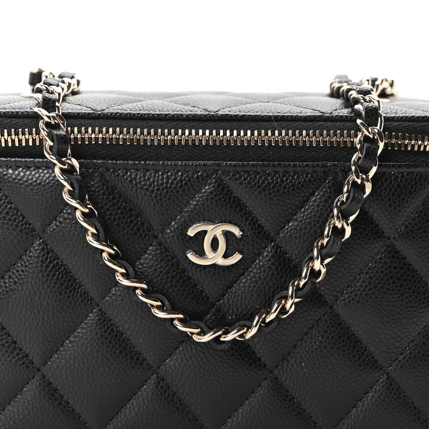 Chanel Caviar Quilted Small Vanity Case With Chain Black 8 of 11